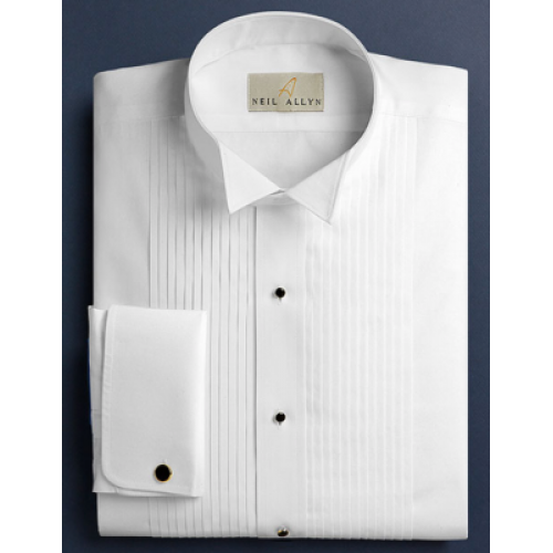 Neil Allyn 1/4" Pleated Wing Collar Tuxedo Shirt